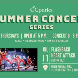 OC Parks Summer Concert Series Flashback Heart Attack on July 11