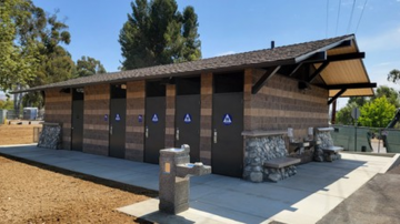 Craftsman-style public restroom building