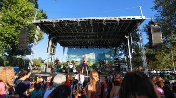 Dream Like Taylor performing at Irvine Regional Park during the 2025 OC Parks Summer Concert Series.