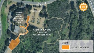 Map of Watershed Trail Exhibit Project at Aliso and Wood Canyons Wilderness Park