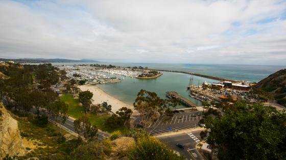 Overhead view of a harbor