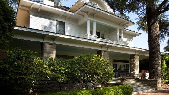 White historic two-story house