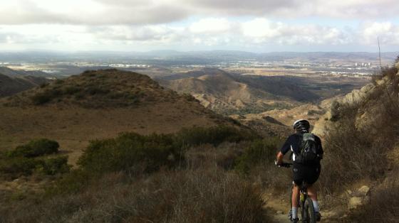 A mountain biker in Limestone Canyon