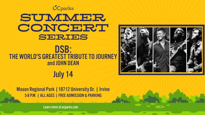 Summer Concert Series- DSB (Journey Tribute) on July 14 at Mason Regional Park