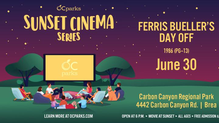 OC Parks Sunset Cinema movie Ferris Bueller's Day Off on June 30