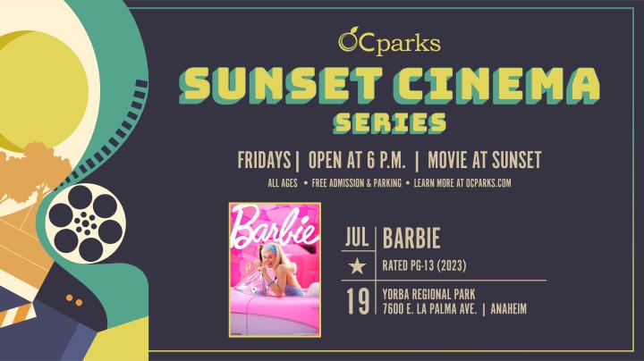 OC Parks Sunset Cinema movie Barbie on July 19