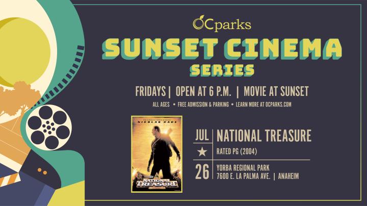 OC Parks Sunset Cinema movie National Treasure on July 26