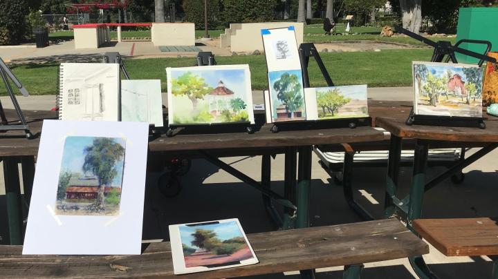 Urban art sketches on display at Irvine Ranch Historic Park