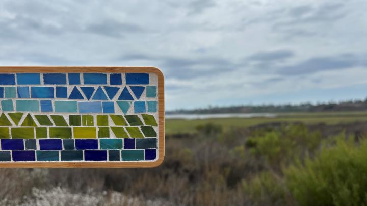 Mosaic in front of the bay