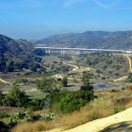 A view from Fremont Canyon of the Riparian area near Irvine Regional Park