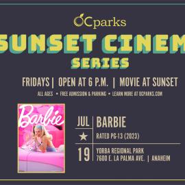 OC Parks Sunset Cinema movie Barbie on July 19