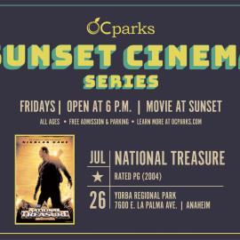 OC Parks Sunset Cinema movie National Treasure on July 26