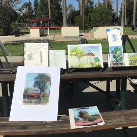 Urban art sketches on display at Irvine Ranch Historic Park