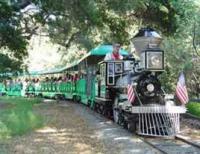 Park visitors enjoying a ride on the Irvine Park Railroad.