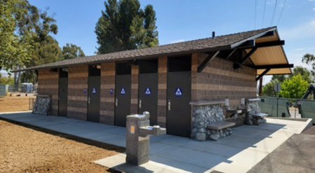 Craftsman-style public restroom building