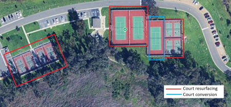Laguna Niguel Park Tennis and Pickleball Court Resurfacing locations