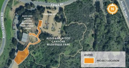 Map of Watershed Trail Exhibit Project at Aliso and Wood Canyons Wilderness Park